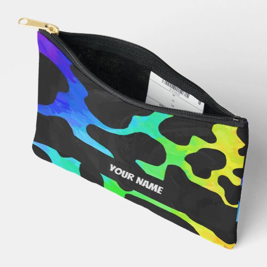 レインボーカウパターン アクセサリーポーチ (見開き)