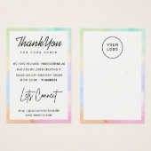 レインボーカスタムのロゴのイヤリングディスプレイありがとう (正面&裏面)