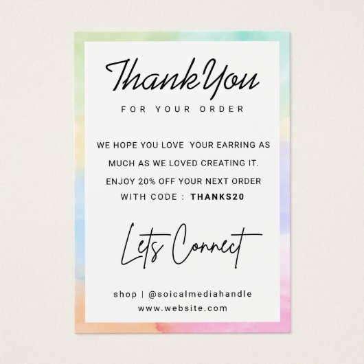 レインボーカスタムのロゴのイヤリングディスプレイありがとう (正面)