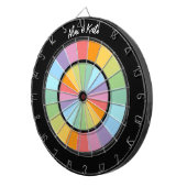 レインボーカスタムホイール陽性LGBTパステルカラー ダーツボード (正面右)