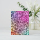 レインボーカッコいいカラーモザイク ポストカード (スタンド正面)