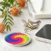 レインボーカッコいい絞り染め キーホルダー (側面)