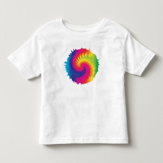 レインボーカッコいい絞り染め トドラーTシャツ (正面)