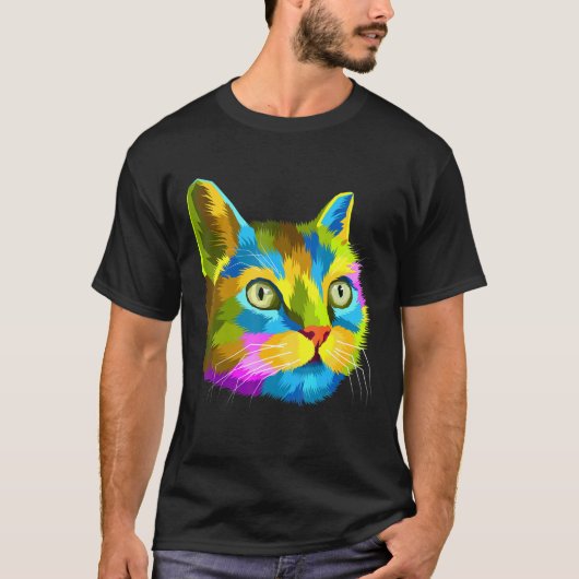 レインボーカットキャット Tシャツ (正面)