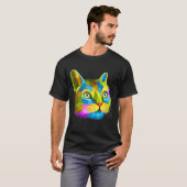 レインボーカットキャット Tシャツ (正面フル)