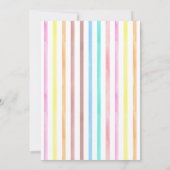 レインボーカップケーキ |かわいい女の子の誕生日パーティー 招待状 (裏面)