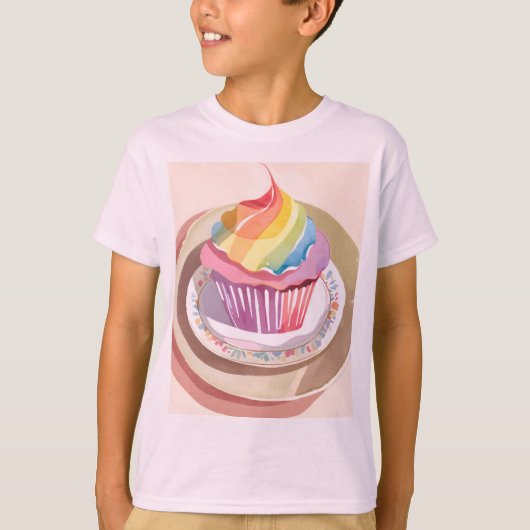 レインボーカップケーキ Tシャツ (正面)