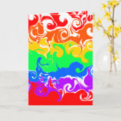 レインボーカップケーフルードアート誕生日 カード (黄色い花)