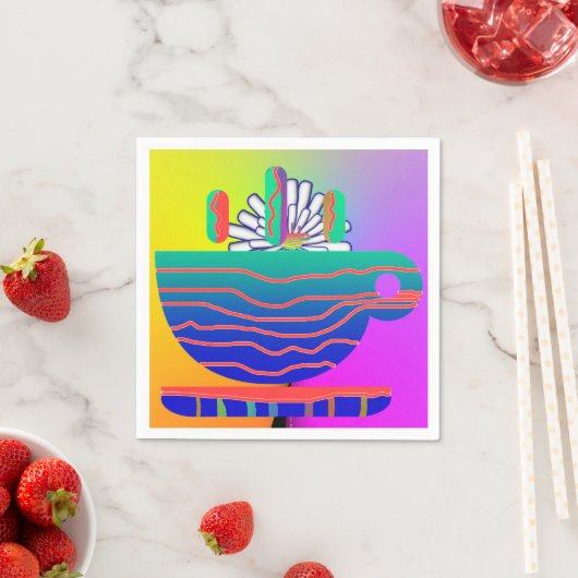 レインボーカップソーサーパーティー スタンダードカクテルナプキン (インサイチュ)