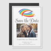 レインボーカップル写真Dateマグネットカードを保存 (正面/裏面)