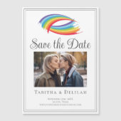 レインボーカップル写真Dateマグネットカードを保存 (正面)