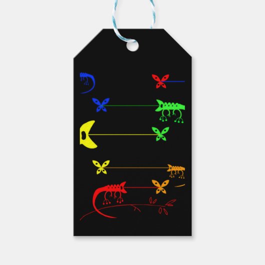 レインボーカメレオンギフトラベルラベルカメレオンパーティー ギフトタグ (正面)