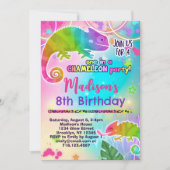 レインボーカメレオンバースデーパーティー 招待状 (正面)