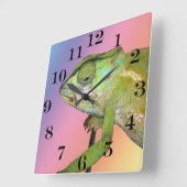 レインボーカメレオン スクエア壁時計 (傾斜)