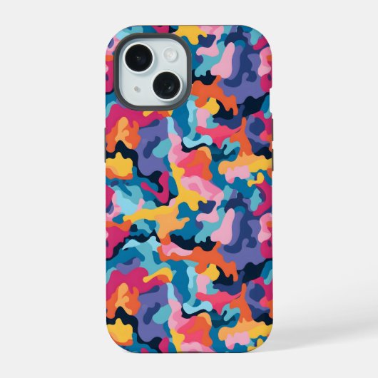 レインボーカモフラージュ iPhone 15ケース (裏面)