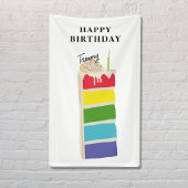 レインボーカラフルお誕生日ケーキバースデーパーティー 横断幕