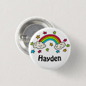レインボーカラフルとスターズキッズ名 缶バッジ (正面&裏面)