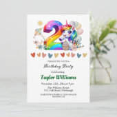 レインボーカラフルとユニコーンの第2誕生日パーティー 招待状 (スタンド正面)