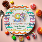 レインボーカラフルとユニコーン第9誕生日パーティー ペーパープレート