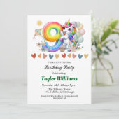 レインボーカラフルとユニコーン第9誕生日パーティー 招待状 (スタンド正面)