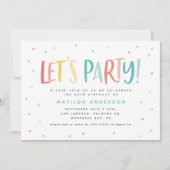 レインボーカラフルはパーティーの誕生日の招待を許可する。 (正面)