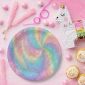 レインボーカラフルらせん状かわいこちゃんパイズベビーシャワー ペーパープレート (パーティー)