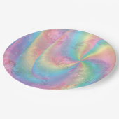 レインボーカラフルらせん状かわいこちゃんパイズベビーシャワー ペーパープレート (アングル)