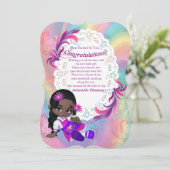 レインボーカラフルらせん状ベビーシャワーおめでとうカード 招待状 (スタンド正面)