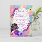 レインボーカラフルらせん状ベビーシャワーベビーシャワー サンキューカード (スタンド正面)