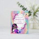 レインボーカラフルらせん状ベビーシャワーベビーシャワー ポストカード (スタンド正面)