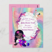 レインボーカラフルらせん状ベビーシャワーベビーシャワー ポストカード (正面/裏面)