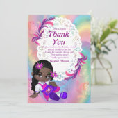 レインボーカラフルらせん状ベビーシャワー サンキューカード (スタンド正面)
