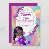 レインボーカラフルらせん状ベビーシャワー サンキューカード (正面/裏面)