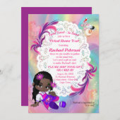 レインボーカラフルらせん状ベビーバーチャル サンキューカード (正面/裏面)