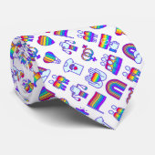 レインボーカラフルアイコンのパターン ネクタイ (ロール)