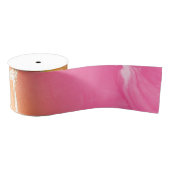 レインボーカラフルアゲートピンクとオレンジと緑 グログランリボン (リール)