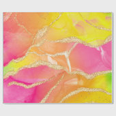 レインボーカラフルアゲートピンクとオレンジと緑 ラッピングペーパー (フラット)