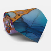 レインボーカラフルアルコールインクバブルデザイン ネクタイ (ロール)