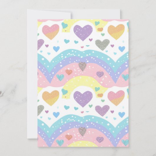 レインボーカラフルアンドバニー第1誕生日パーティー 招待状 (裏面)