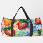 レインボーカラフルイチゴ ダッフルバッグ (正面)