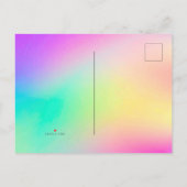 レインボーカラフルウェディングの日付を保存 案内ポストカード (裏面)