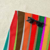 レインボーカラフルウェーブオリーブグリーン名 ビーチタオル (インサイチュ)