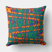 レインボーカラフルウェーブレッドブルーグリーンソファ枕 クッション (裏面)