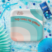 レインボーカラフルウェーブ抽象芸術ベビーシャワー ペーパープレート (パーティー)