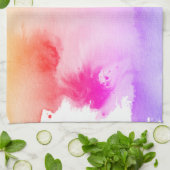 レインボーカラフルウォーターの色の染み抽象芸術アート キッチンタオル (折り畳み)