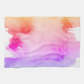 レインボーカラフルウォーターの色の染み抽象芸術アート キッチンタオル (横)