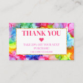 レインボーカラフルウォーターカラーインクシモダンック 割引カード (正面)