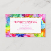 レインボーカラフルウォーターカラーインクシモダンック 名刺 (裏面)