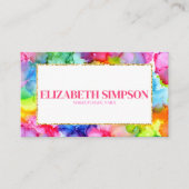 レインボーカラフルウォーターカラーインクシモダンック 名刺 (正面)