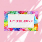 レインボーカラフルウォーターカラーインクシモダンック 名刺